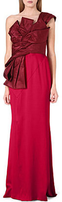 Oscar de la Renta Bow-detail silk gown