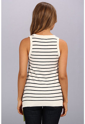 Central Park West Stripe Tank With Sheer