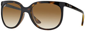 Ray-Ban Cats 1000 Oversized Rounded Cateye Sunglasses-SHINY BLACK-Medium