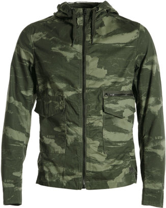 G Star Combat Green Wave Camouflage Troupman Hooded Overshirt