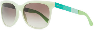 Marc by Marc Jacobs Plastic Round-Bottom Rectangle Sunglasses, Green