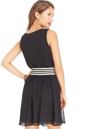Amy Byer BCX Juniors' Pleated Belted Dress
