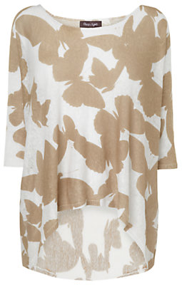 View Collection Phase Eight Bridie Butterfly Print Top, WhiteStone
