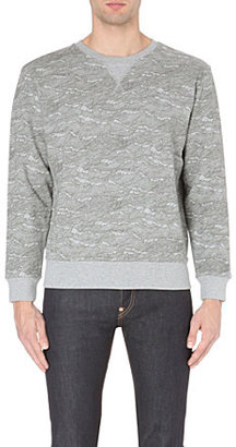 Evisu Wave-print cotton-jersey sweatshirt
