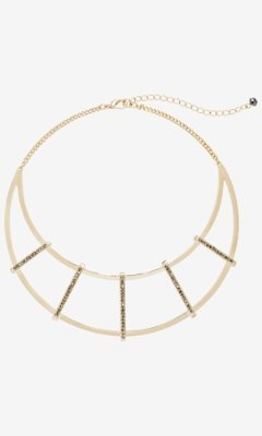 Express Pave Embellished Crescent Collar Necklace