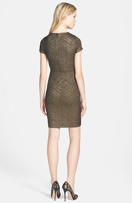 Nordstrom FELICITY & COCO Metallic Textured Knit Sheath Dress Exclusive)