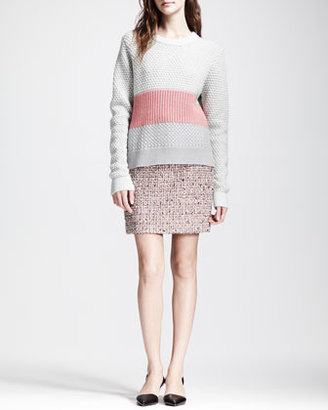 Proenza Schouler Paneled Mixed-Knit Sweater