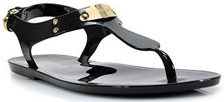 Michael Kors Michael by Plate Jelly - Rubber Jelly Thong Sandal in Black