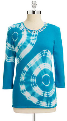 INC International Concepts Petite Tie Dye Necklace Sweater