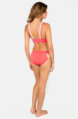 DKNY Colorblock V-Neck Bikini Top