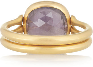 Marie Helene De Taillac Swivel 22-karat gold, iolite and amethyst ring