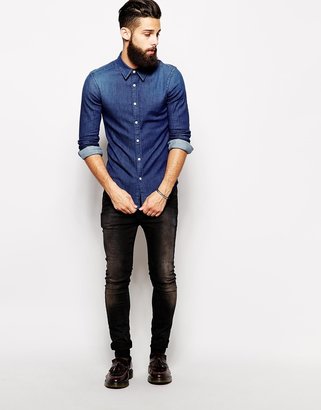 ASOS Denim Shirt In Long Sleeve With Stretch