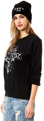 Obey The In Nomine Patri Crewneck Sweatshirt in Vintage Black