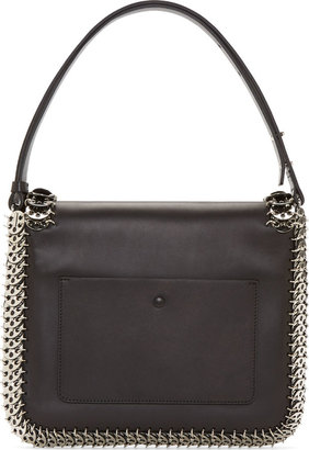 Paco Rabanne Black Buffed Leather Chainmail Shoulder Bag