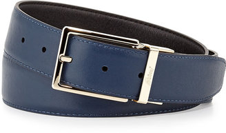 Brioni Reversible Leather Belt, Navy-Black