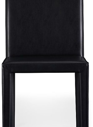 Crate & Barrel Folio Ebony Bonded Leather Dining Chair