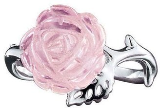 Avon Sterling Silver Rose Quartz Flower Ring