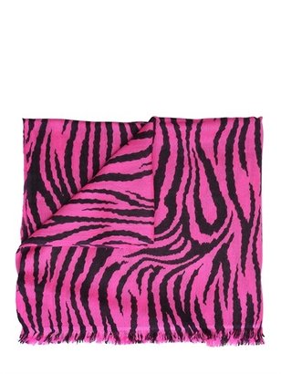 Crumpet Tiger Printed Woven Cashmere Scarf