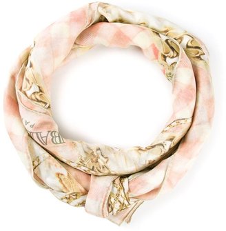 Balmain checked floral print scarf