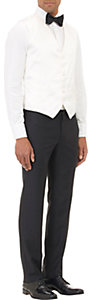 Barneys New York Men's Satin-Waist Trousers-BLACK