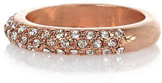 River Island Womens Rose gold plated rhinestone pave ring