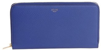 Celine indigo leather zipper continental wallet