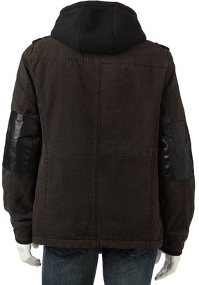 Rock & Republic 4-pocket sherpa-lined hooded moto jacket - men