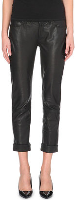 Paige Denim Jimmy Jimmy Cropped Leather Trousers