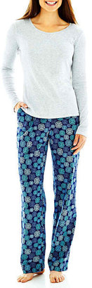 Liz Claiborne Long-Sleeve Shirt and Flannel Pants Pajama Set - Tall