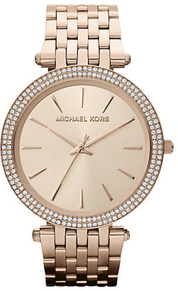 Michael Kors Crystal Rose Goldtone Stainless Steel Watch