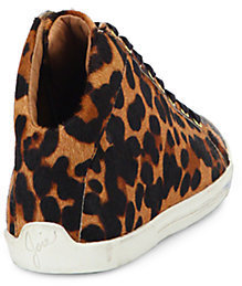 Joie Felton Leopard Calf Hair Wedge Sneakers
