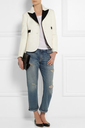 Carven Two-tone cotton-blend tweed jacket