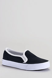Lands' End Boys' Canvas Slip-on Shoes-Classic Navy