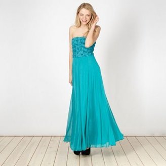Julien Macdonald Diamond by Designer turquoise petal bodice maxi dress