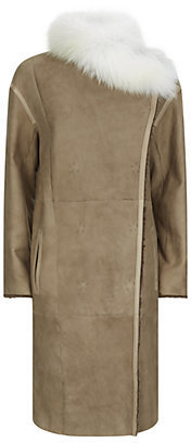 Yves Salomon Fur Collar Reversible Shearling Coat