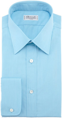 Charvet Solid Dress Shirt, Aqua