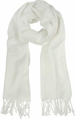 Mila Schon White Wool and Cashmere Stole
