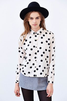 Urban Outfitters Compania Fantastica Polka Dot Button-Down Blouse