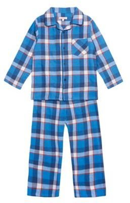 Bluezoo Boy's blue check pyjama set