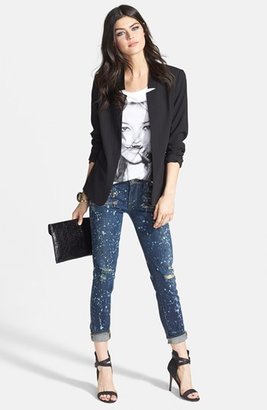 Paige Denim 'Edgemont' Zip Detail Bleach Splatter Skinny Jeans (Corrosion)