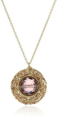 Dana Kellin Bordeaux Mix" Medallion Pendant Necklace