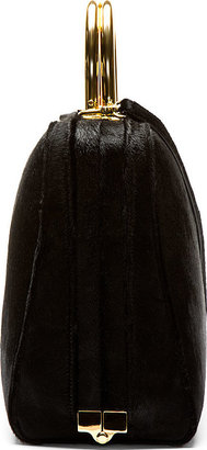 Simone Rocha Black Calf-Hair Top Handle Bag