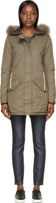 Parajumpers Olive Fur-Trimmed Marilyn Army Coat