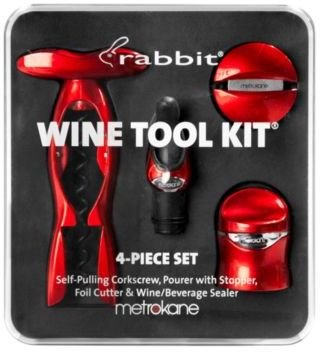 Metrokane Barware, Rabbit 4 Piece Wine Tool Kit