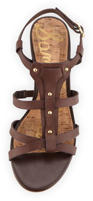 Sam Edelman Angela Studded T-Strap Sandal, Dark Brown (Stylist Pick!)