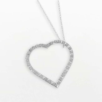 Diamond Fascination 14k White Gold Classic Heart Pendant