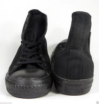 Converse Black Shoes Mono Hi Top Canvas Sneakers Women 9.5 Medium Width