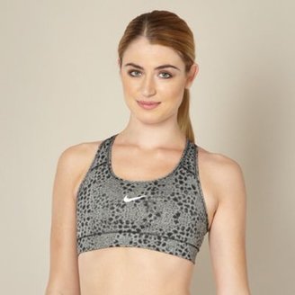 Nike dark grey printed sports bra