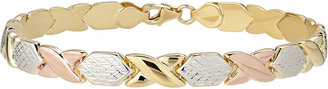 Xo FINE JEWELRY 14K Tri-Tone Gold Link Bracelet