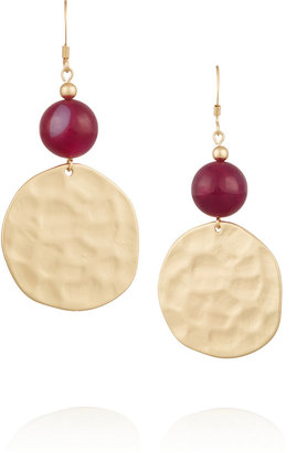 Kenneth Jay Lane Gold-tone agate earrings